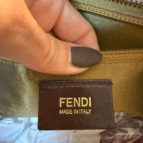 FENDI Zucca Spalmati Star Pattern Perforated Shoulder Tote Bag Leather - Picture 4 of 5